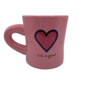 Life is Good Mug Pink w/ Red Heart. Do what you like. Like what you do.